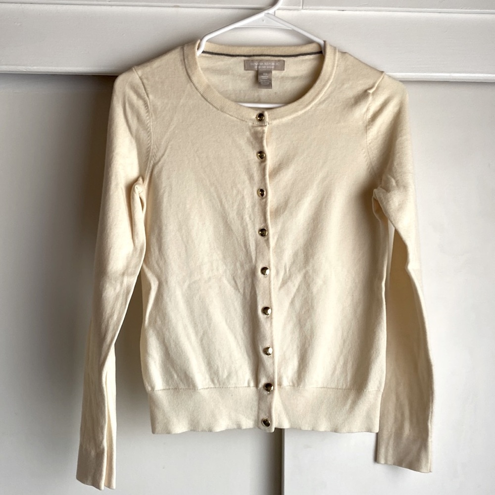 Banana Republic Cream Merino Wool Sweater size XS